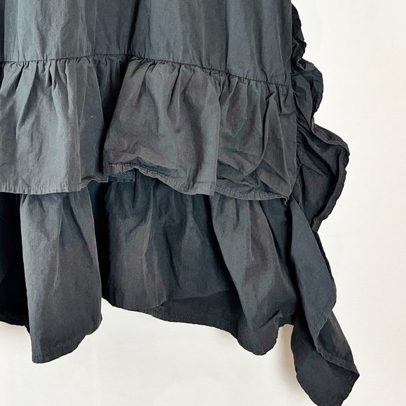 Zara Oversized Ruffled Black Cotton Tunic XS - Picture 4 of 4